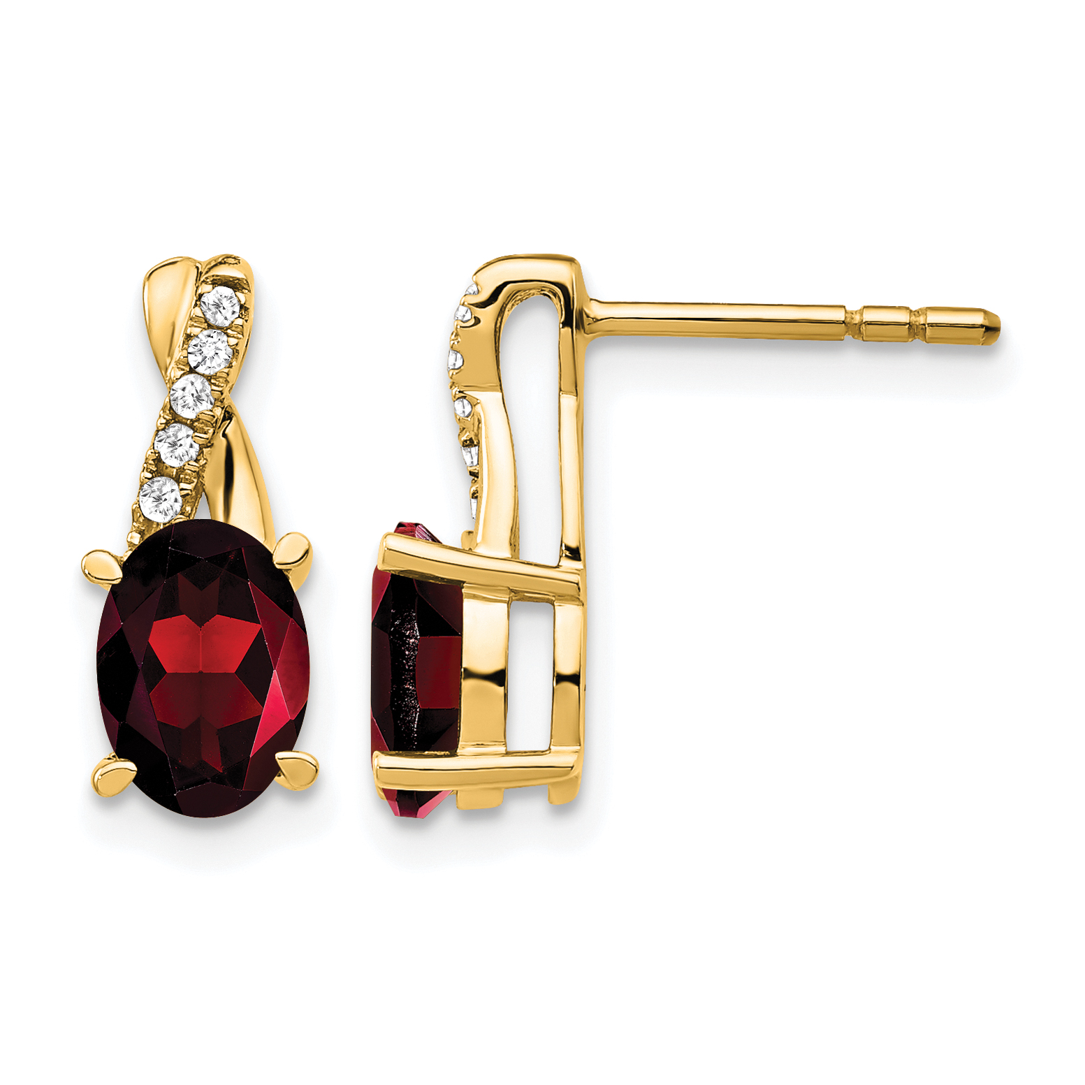 14KY Garnet and Diamond Earrings (EM4235-GA-006-YA)