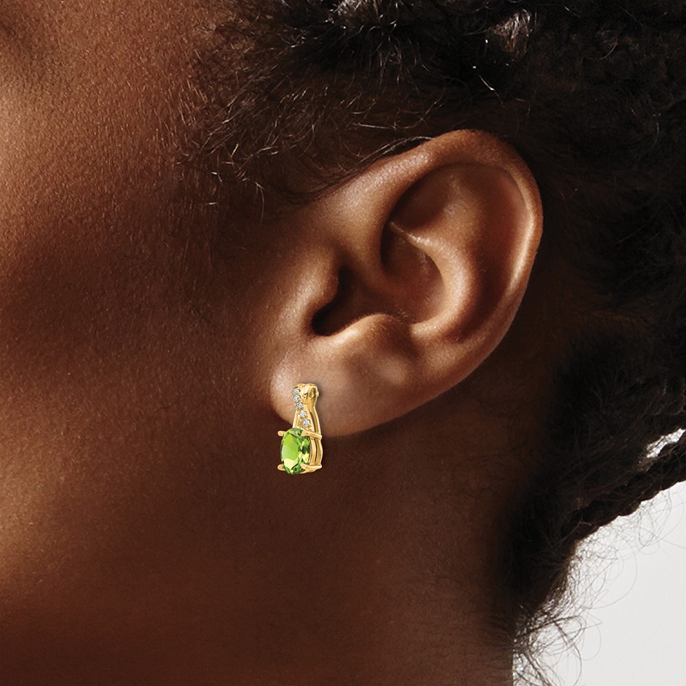 10k Peridot and Diamond Earrings (EM4235-PE-006-1YA)