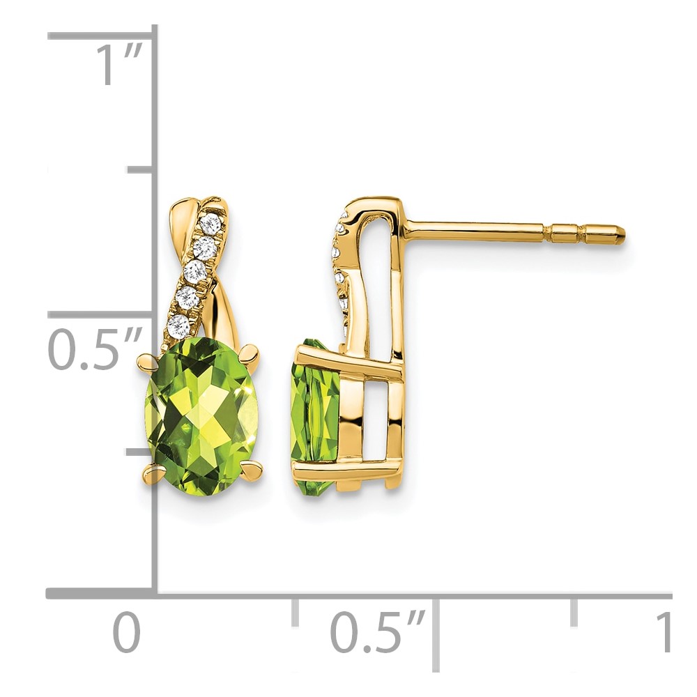 10k Peridot and Diamond Earrings (EM4235-PE-006-1YA)