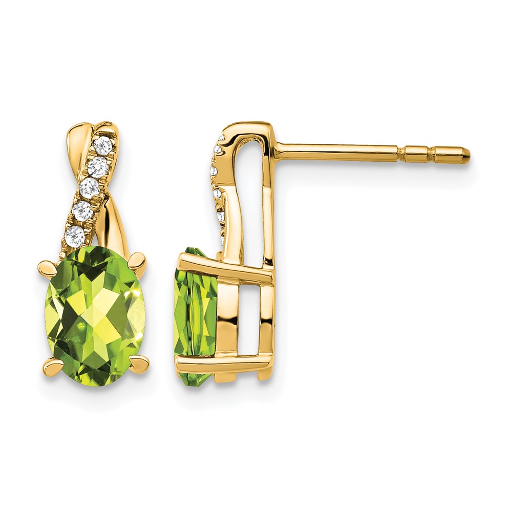 10k Peridot and Diamond Earrings (EM4235-PE-006-1YA)