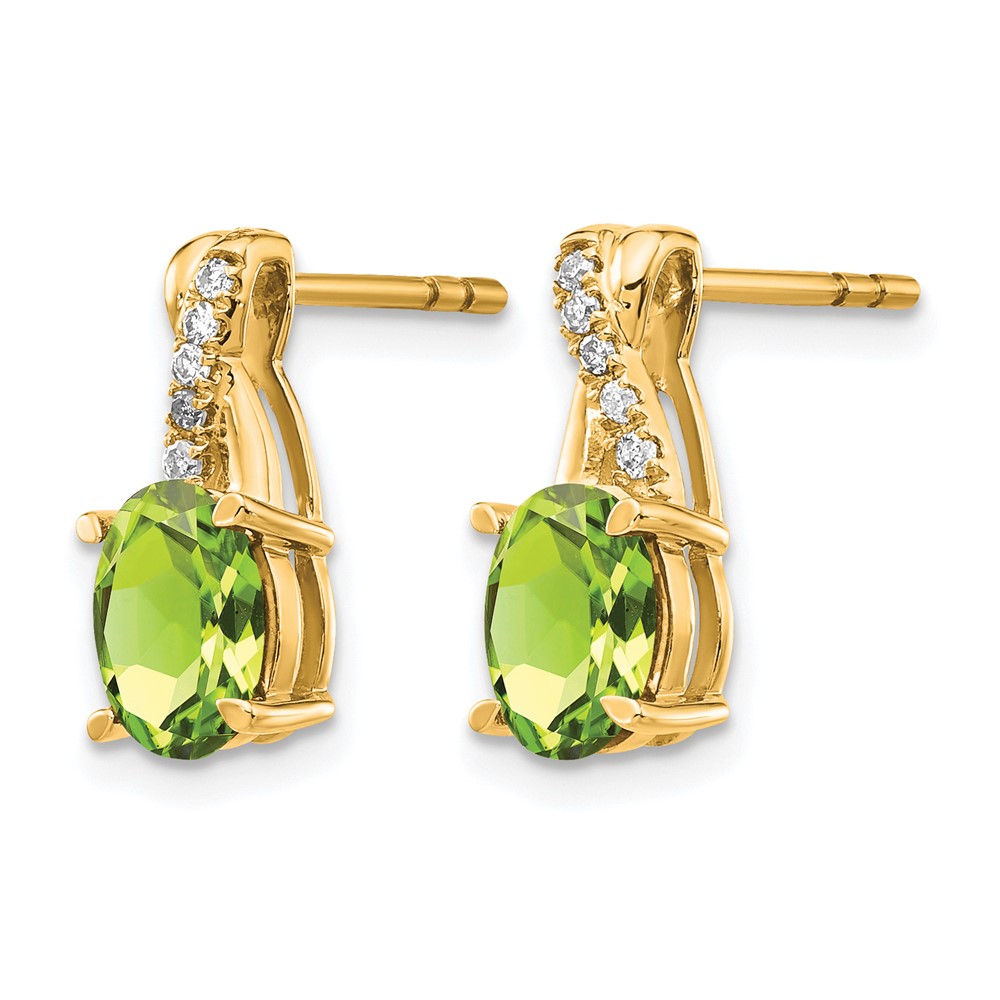 14K Peridot and Diamond Earrings (EM4235-PE-006-YA)