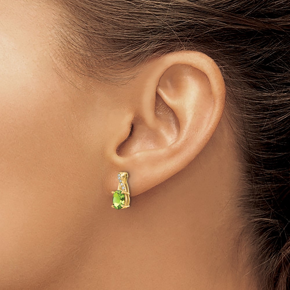 14K Peridot and Diamond Earrings (EM4235-PE-006-YA)