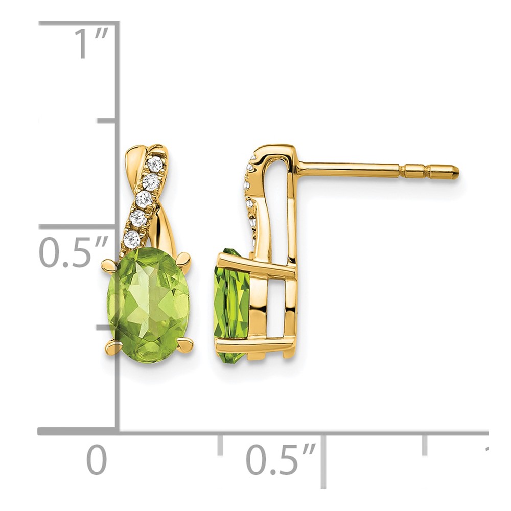 14K Peridot and Diamond Earrings (EM4235-PE-006-YA)