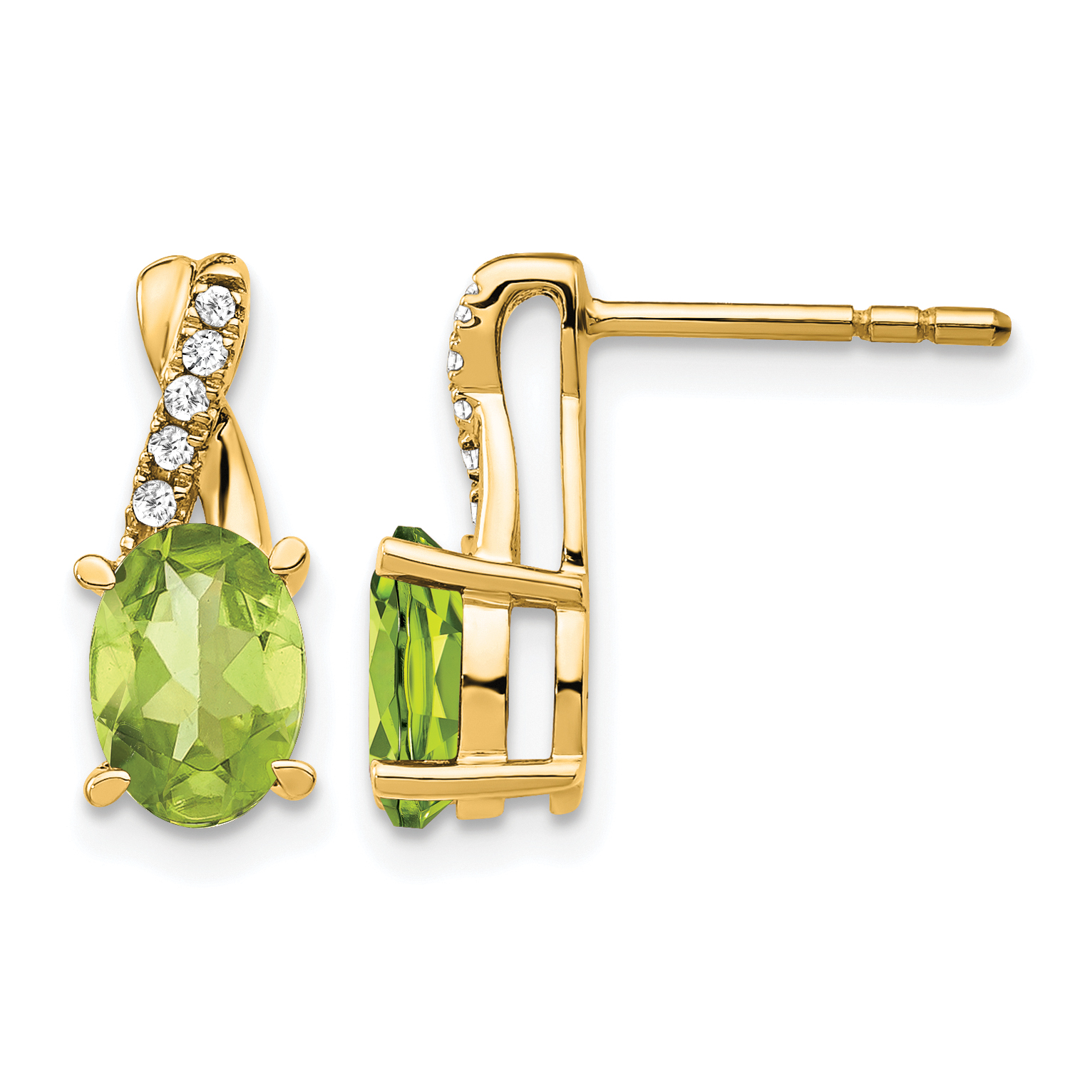 14K Peridot and Diamond Earrings (EM4235-PE-006-YA)