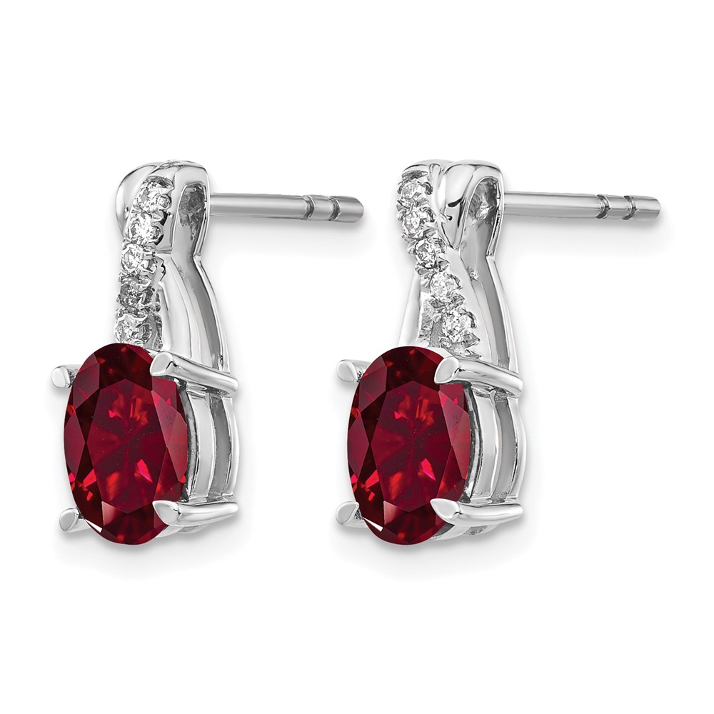 14k White Gold Ruby and Diamond Earrings (EM4235-RU-006-WA)