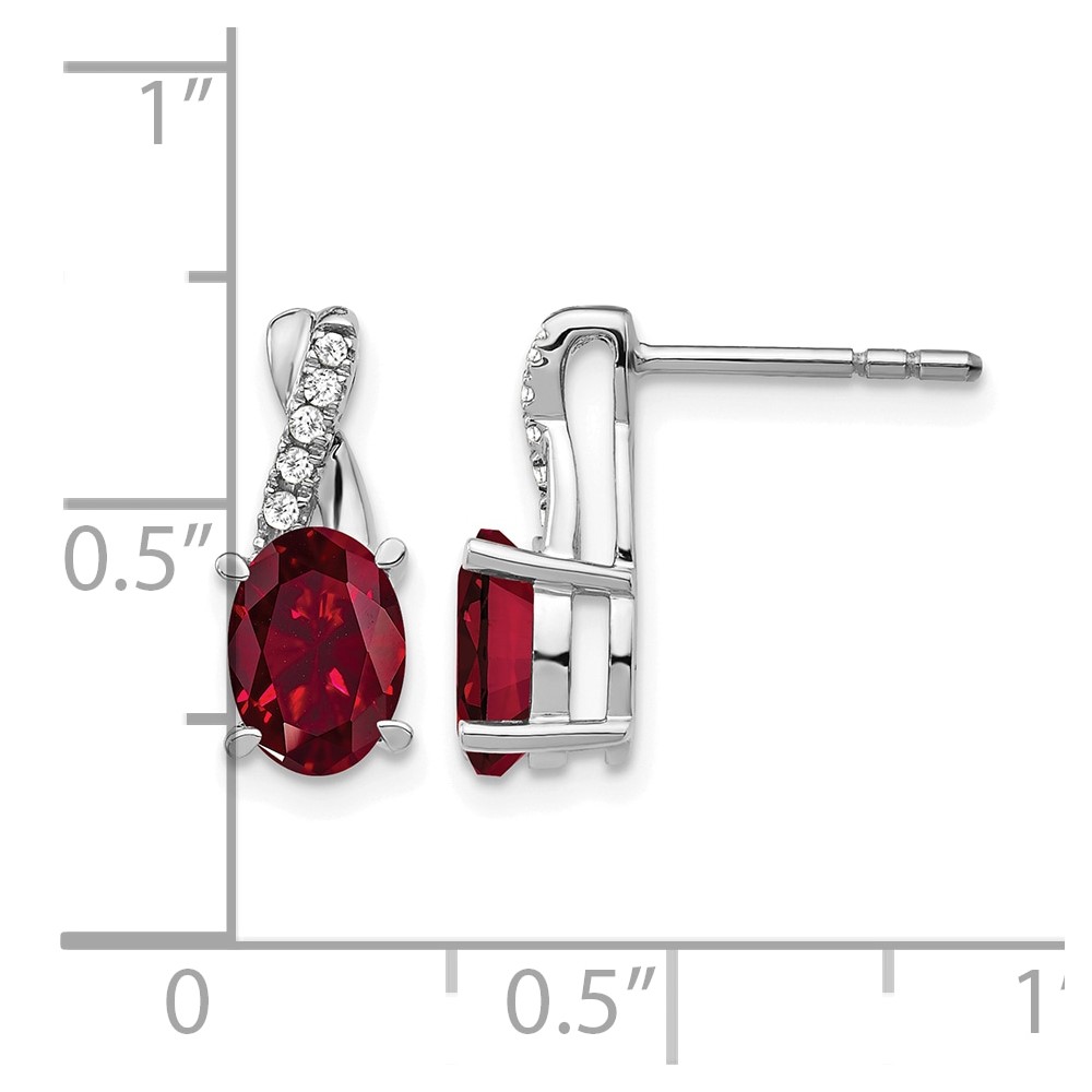 14k White Gold Ruby and Diamond Earrings (EM4235-RU-006-WA)