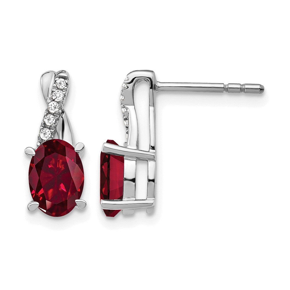14k White Gold Ruby and Diamond Earrings (EM4235-RU-006-WA)