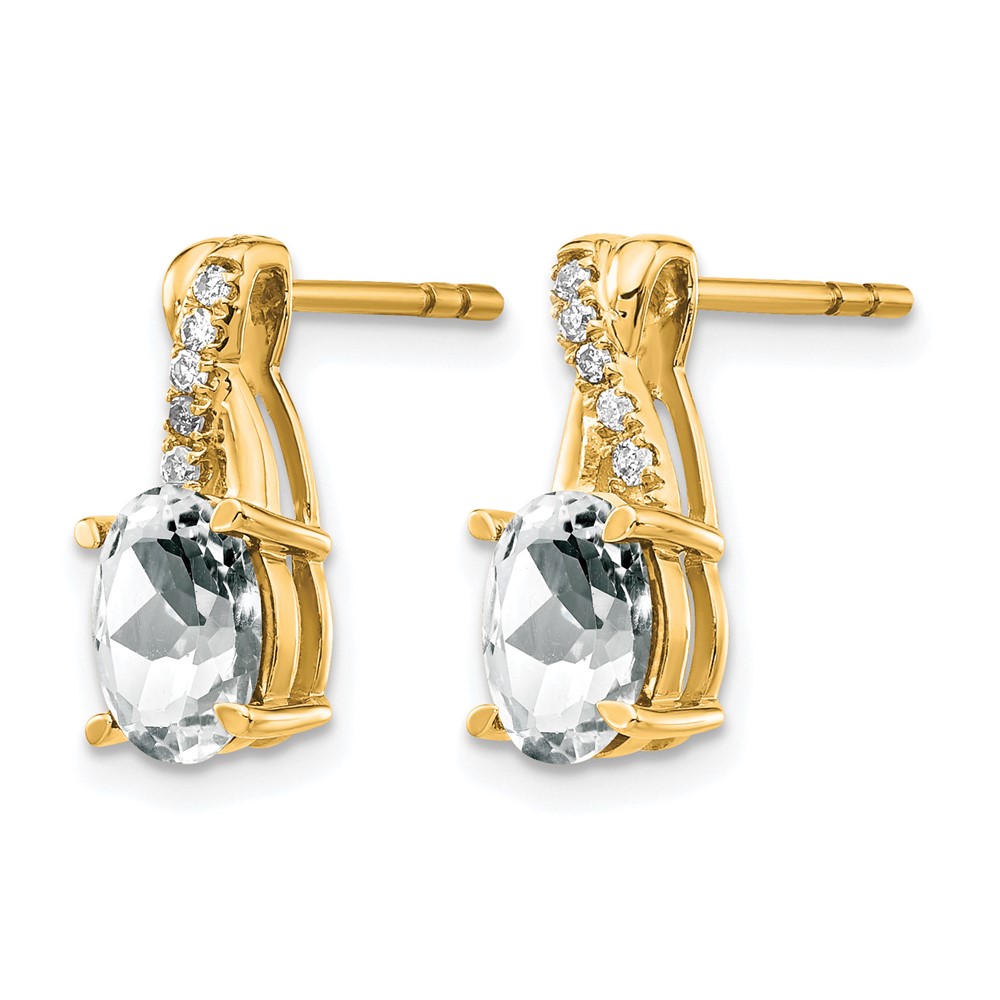 10k White Topaz and Diamond Earrings (EM4235-WT-006-1YA)