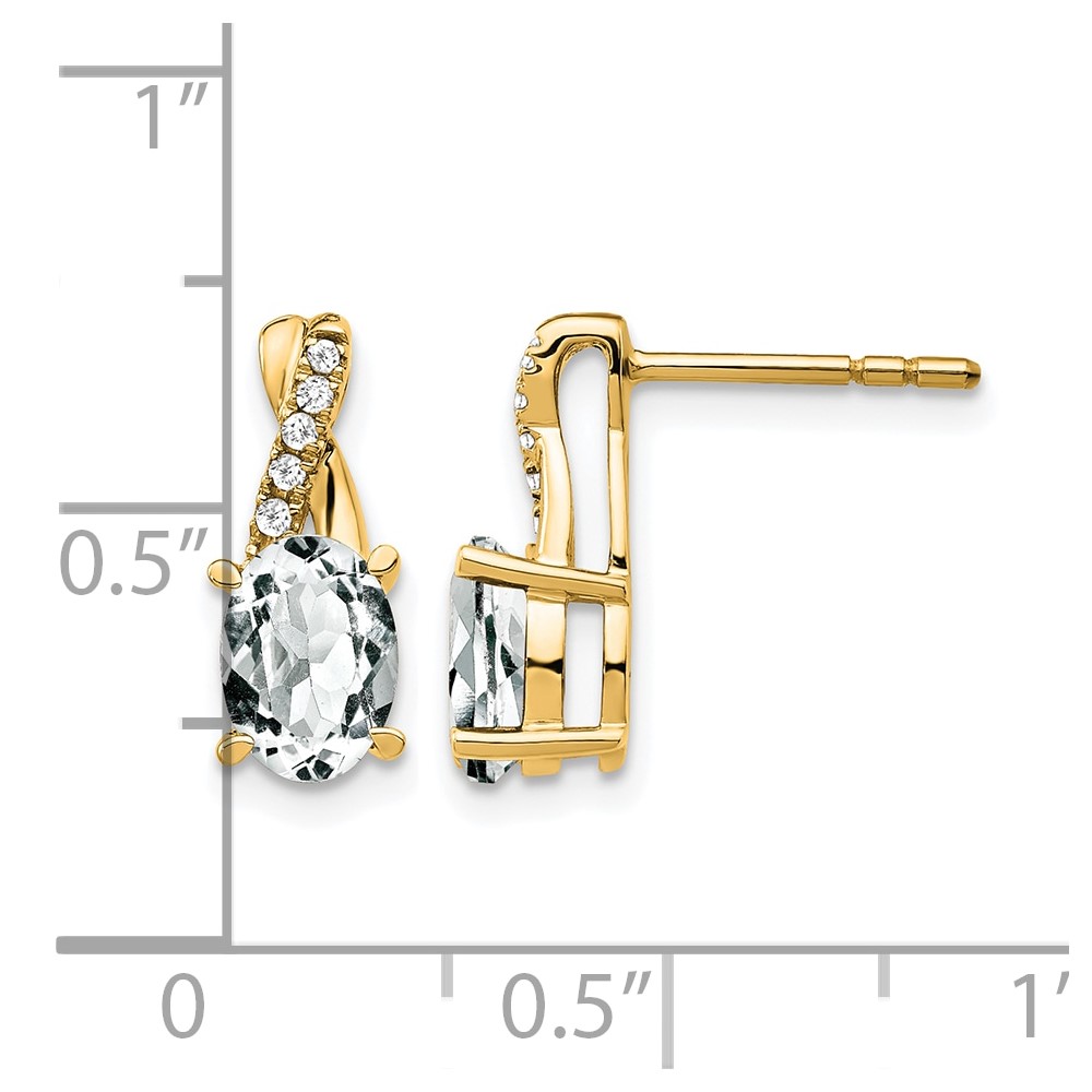 10k White Topaz and Diamond Earrings (EM4235-WT-006-1YA)