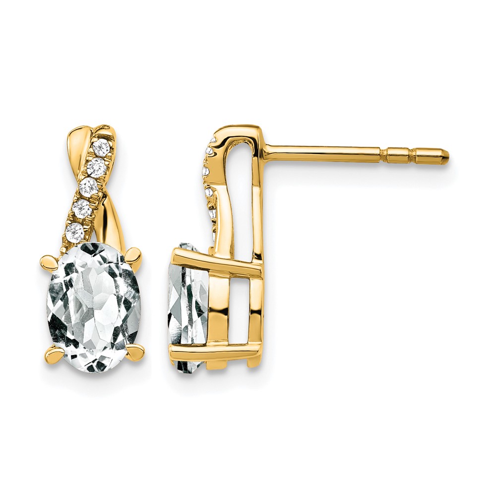 10k White Topaz and Diamond Earrings (EM4235-WT-006-1YA)