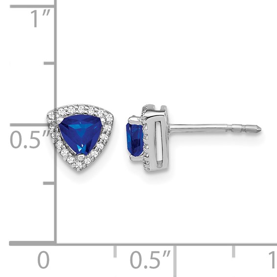 Trillion Gemstone and Diamond Halo Earrings