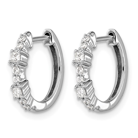 Gold Diamond Hinged Hoop Earrings