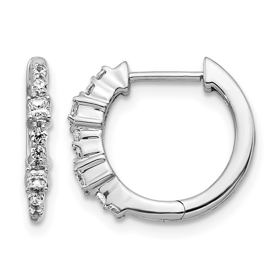 Gold Diamond Hinged Hoop Earrings