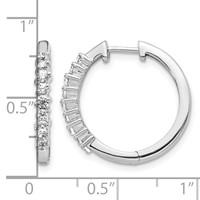 14K White Gold 0.50 Carat Lab Grown Diamond VS SI+ G+ Complete Hinged Hoop Earrings view 4