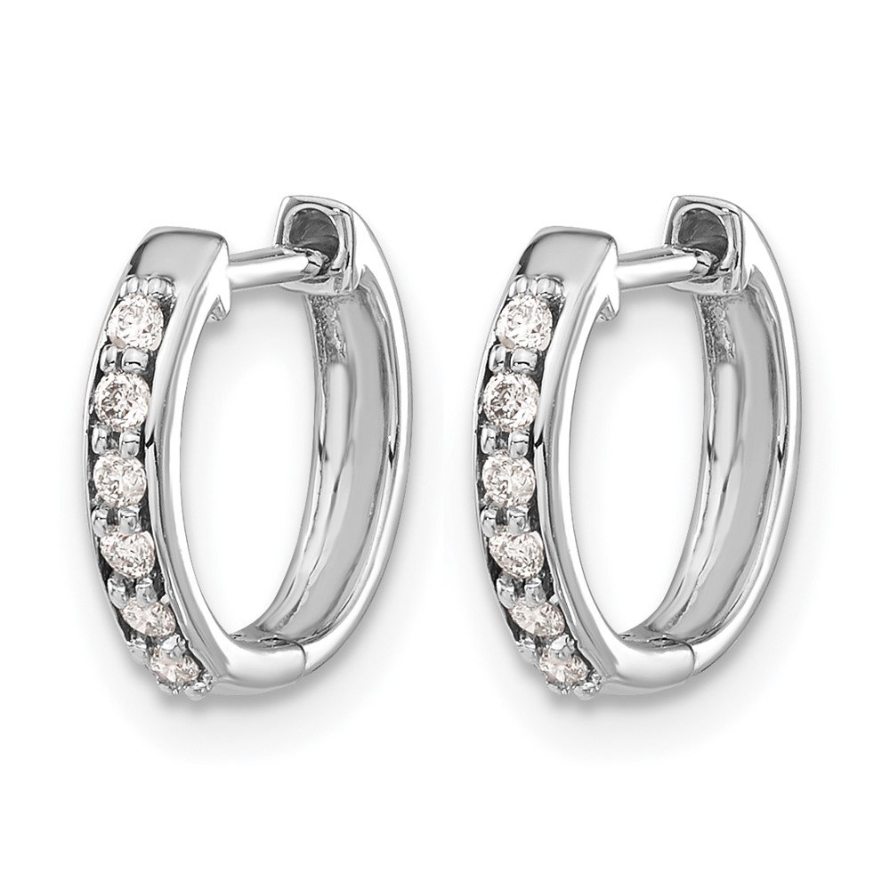 14k White Gold Diamond Hinged Hoop Earrings (EM4263-012-WA)