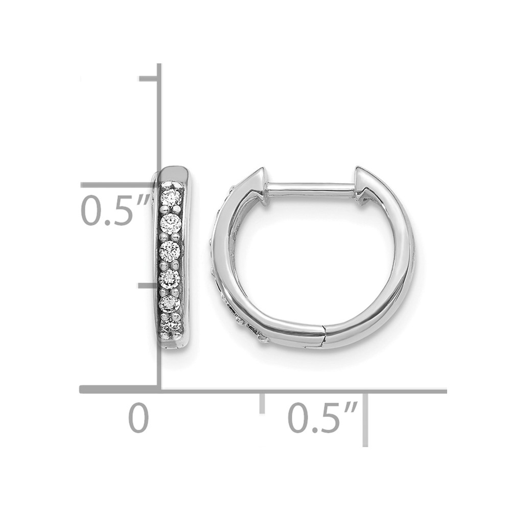 14k White Gold Diamond Hinged Hoop Earrings (EM4263-012-WA)