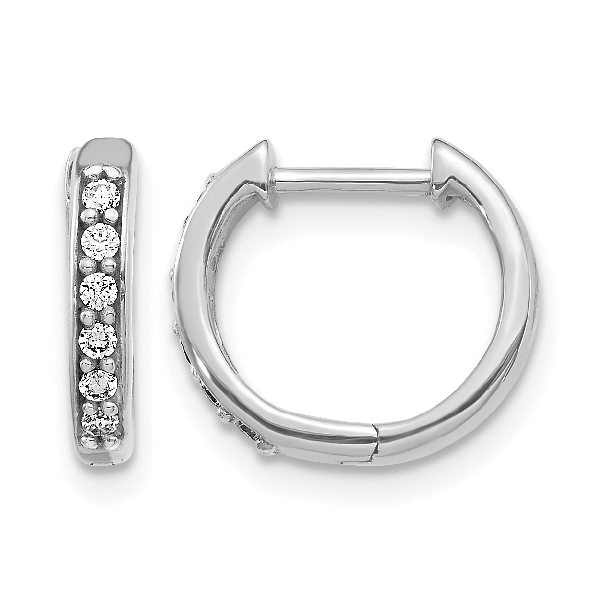 14k White Gold Diamond Hinged Hoop Earrings (EM4263-012-WA)