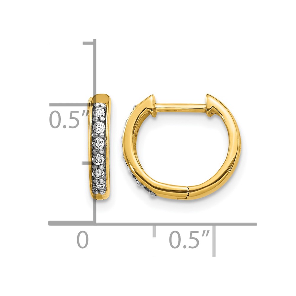 14k Diamond Hinged Hoop Earrings (EM4263-012-YA)