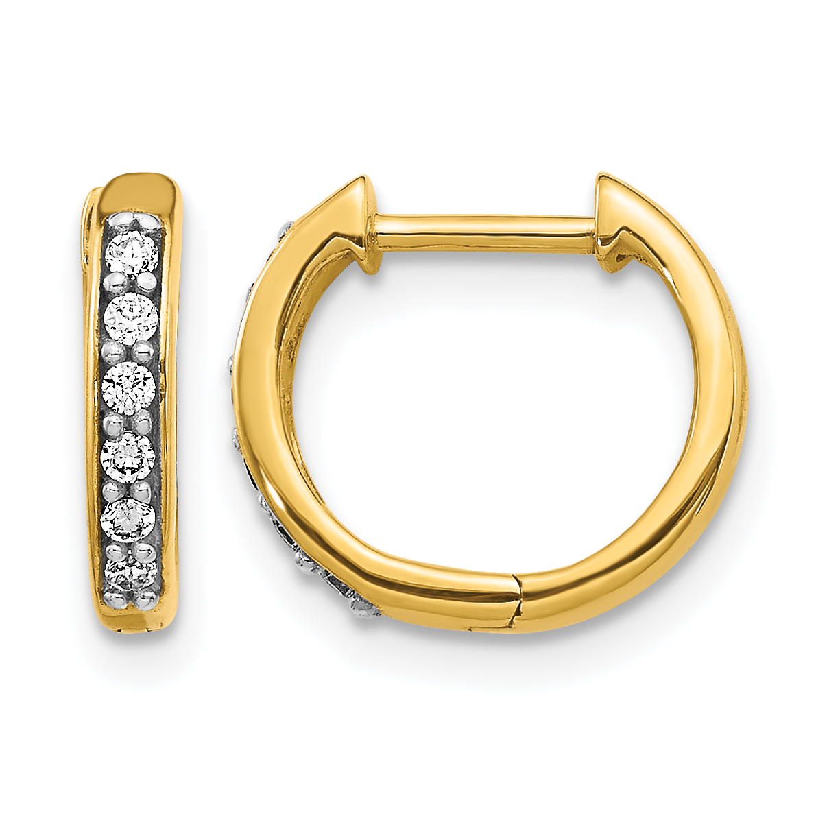 14k Diamond Hinged Hoop Earrings (EM4263-012-YA)