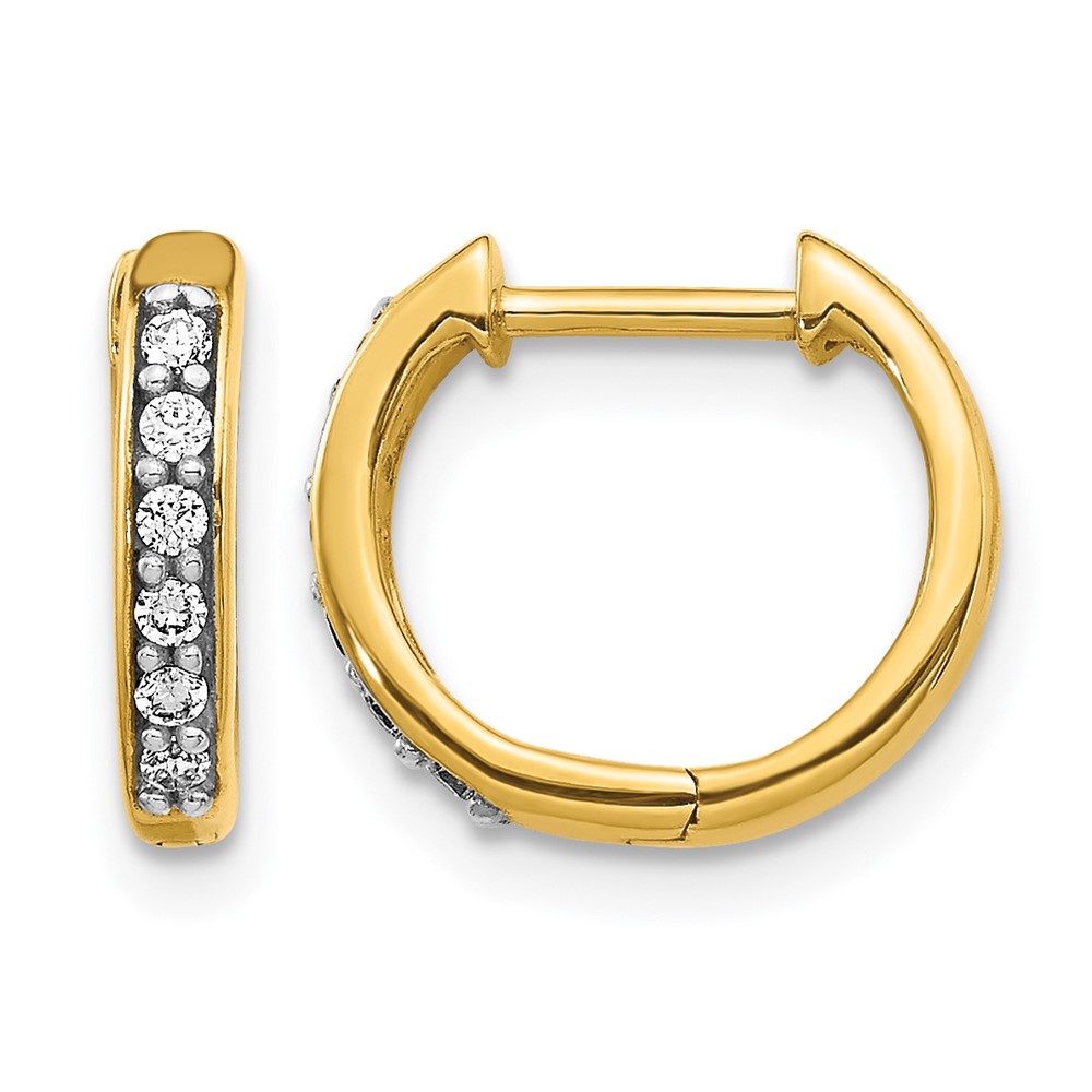 14k Diamond Hinged Hoop Earrings (EM4263-012-YA)