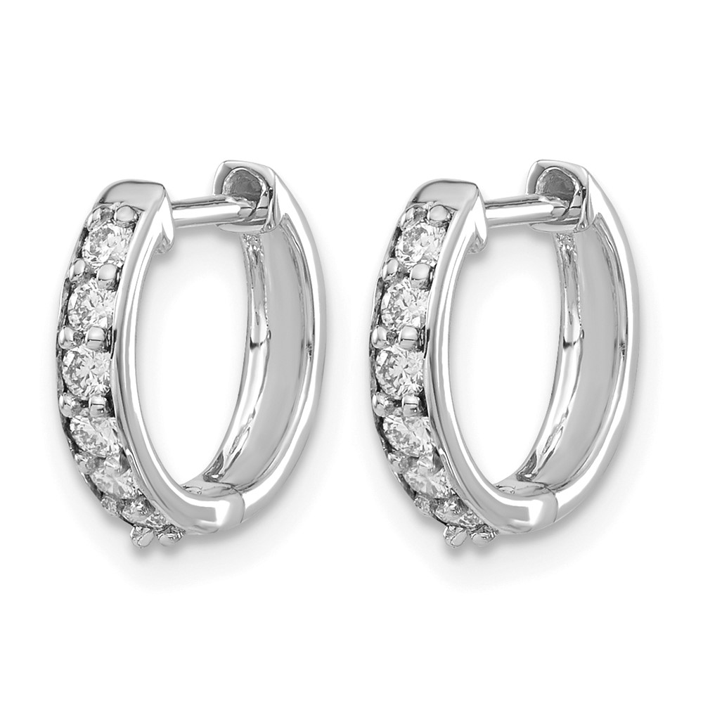 14k White Gold Diamond Hinged Hoop Earrings (EM4263-025-WA)