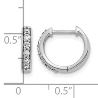 14K White Gold 0.25 Carat Lab Grown Diamond VS SI+ G+ Complete Hinged Hoop Earrings view 4