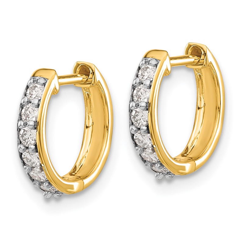 14k 1/4 carat Lab Grown Diamond VS/SI+ G+ Complete Hinged Hoop Earrings
