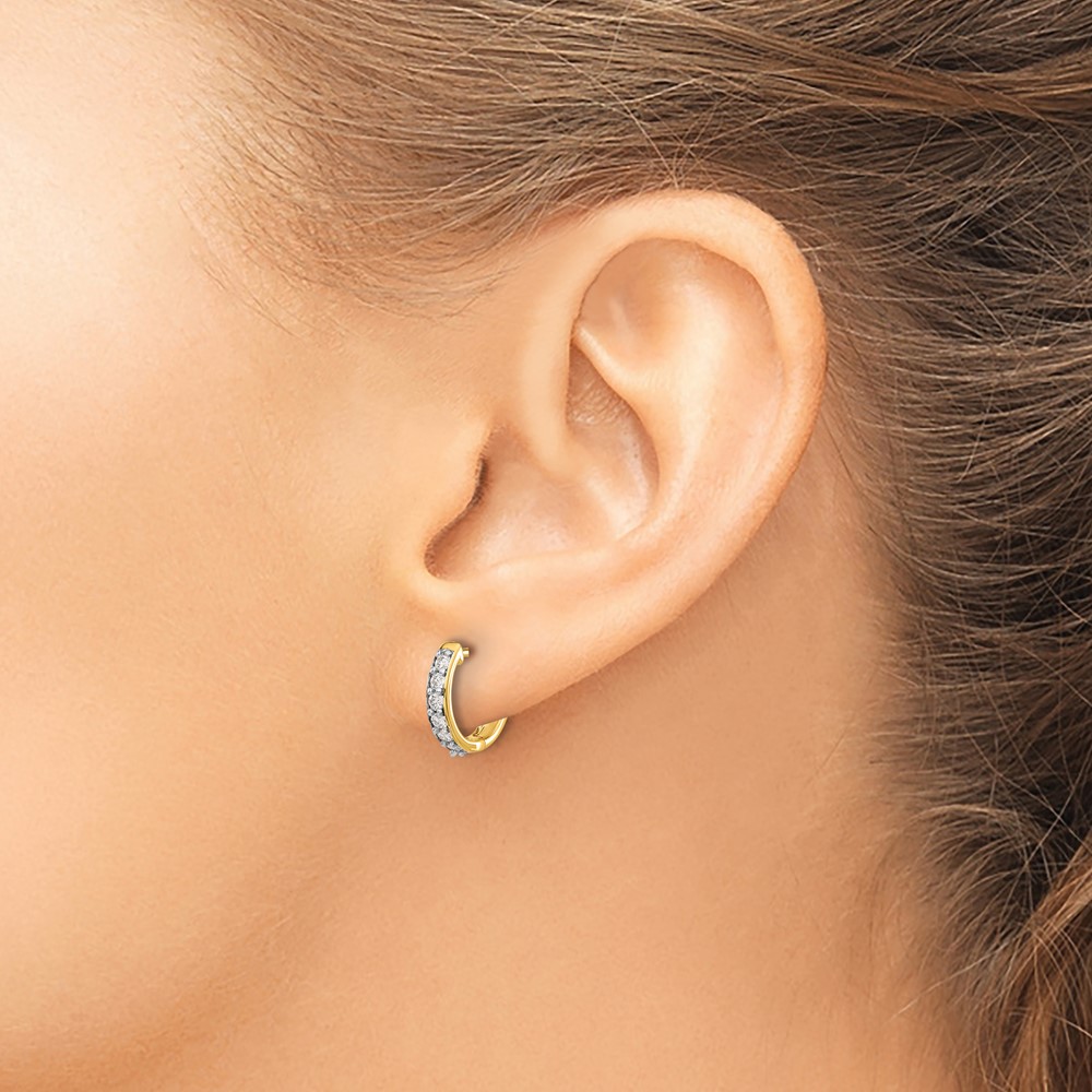 14k Diamond Hinged Hoop Earrings (EM4263-025-YA)