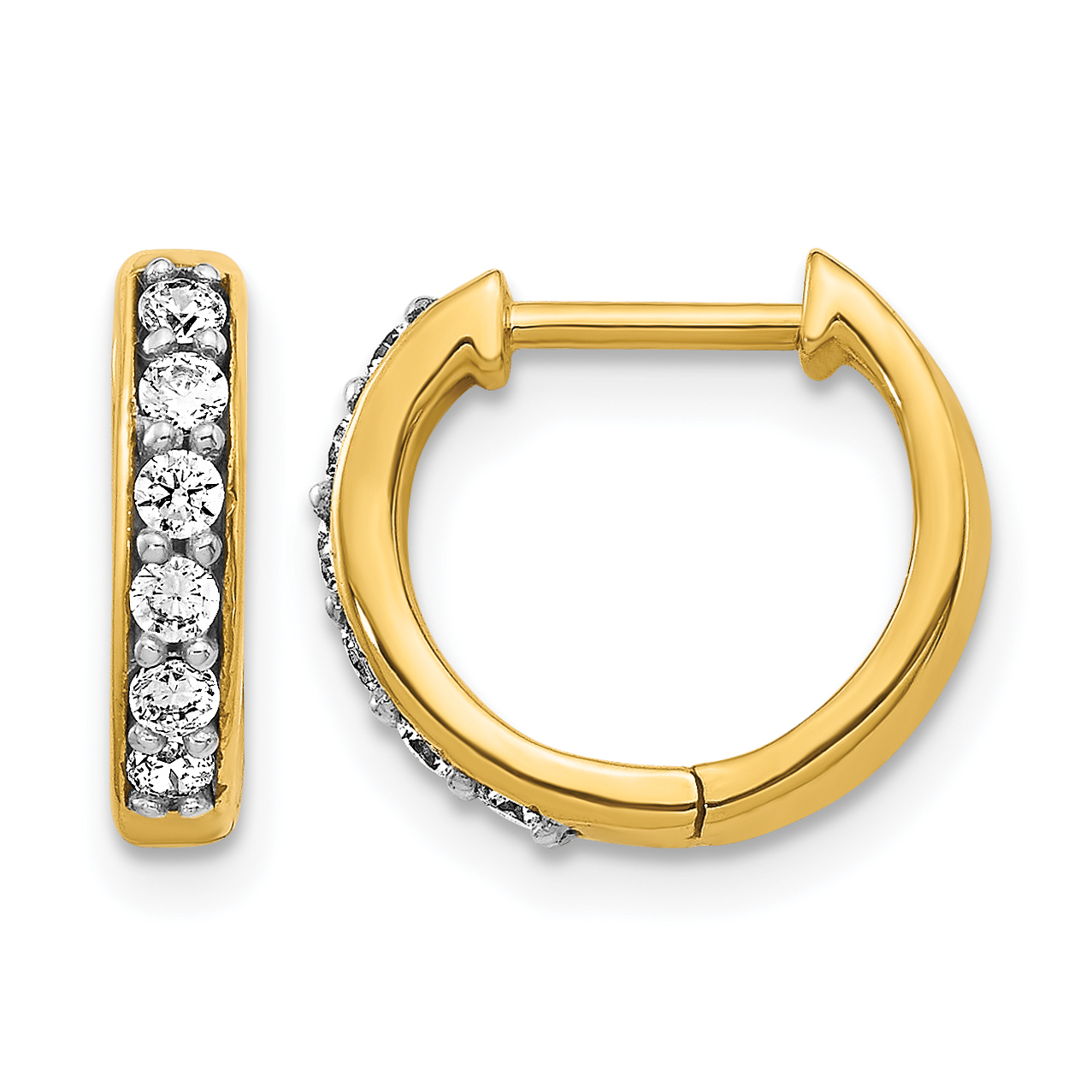 14k Diamond Hinged Hoop Earrings (EM4263-025-YA)