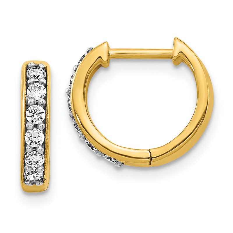14k 1/4 carat Lab Grown Diamond VS/SI+ G+ Complete Hinged Hoop Earrings