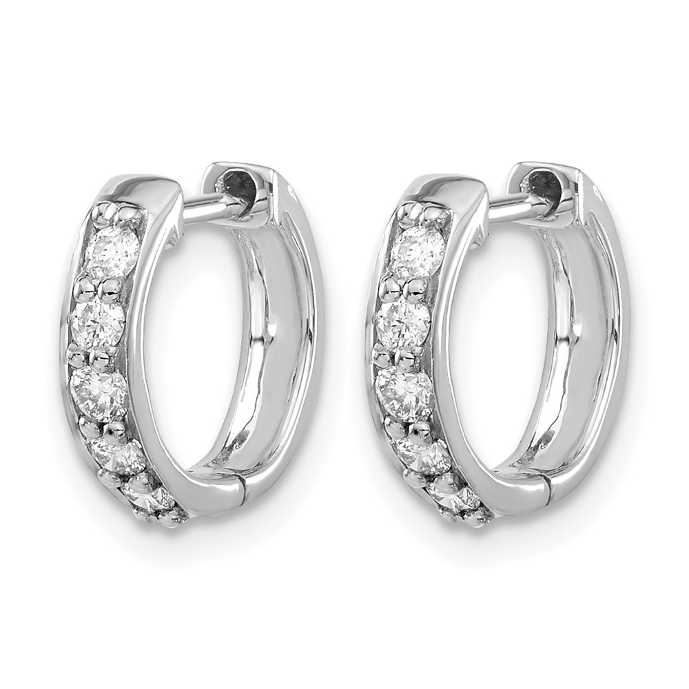 14k White Gold Diamond Hinged Hoop Earrings (EM4263-033-WA)