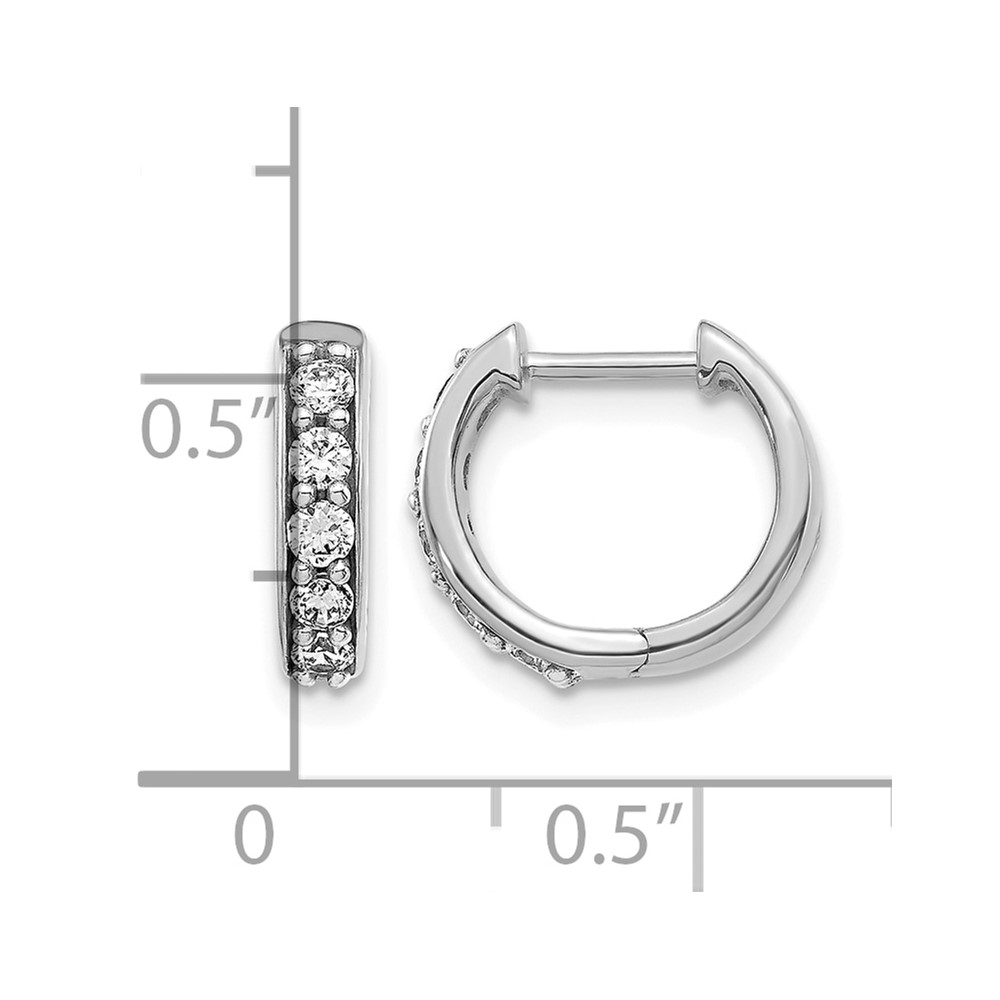 14k White Gold Diamond Hinged Hoop Earrings (EM4263-033-WA)