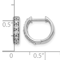 14K White Gold 0.33 Carat Lab Grown Diamond VS SI+ G+ Complete Hinged Hoop Earrings view 4