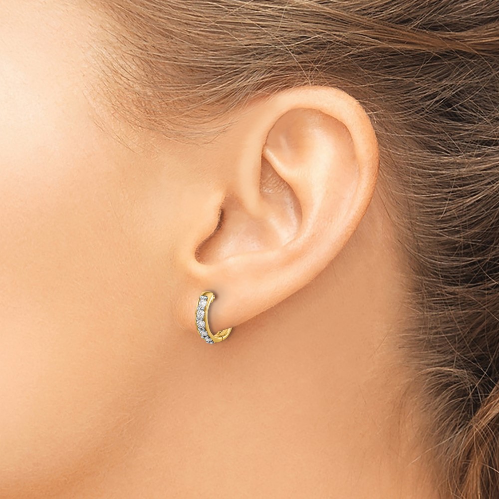 14k Diamond Hinged Hoop Earrings (EM4263-033-YA)