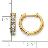14K Yellow Gold 0.33 Carat Lab Grown Diamond VS SI+ G+ Complete Hinged Hoop Earrings view 4