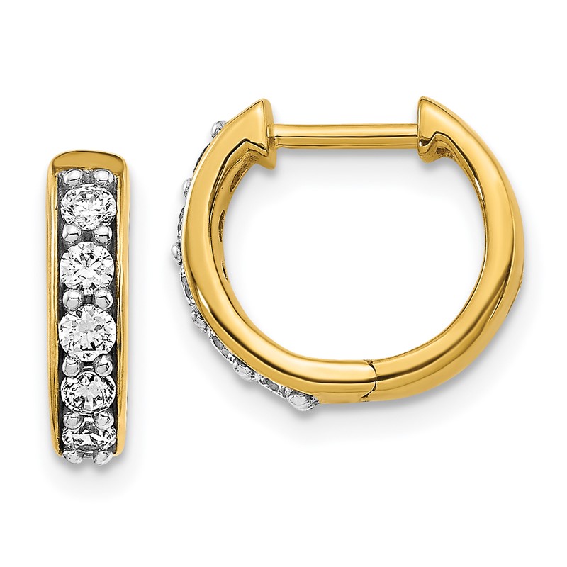 14k 1/3 carat Lab Grown Diamond VS/SI+ G+ Complete Hinged Hoop Earrings