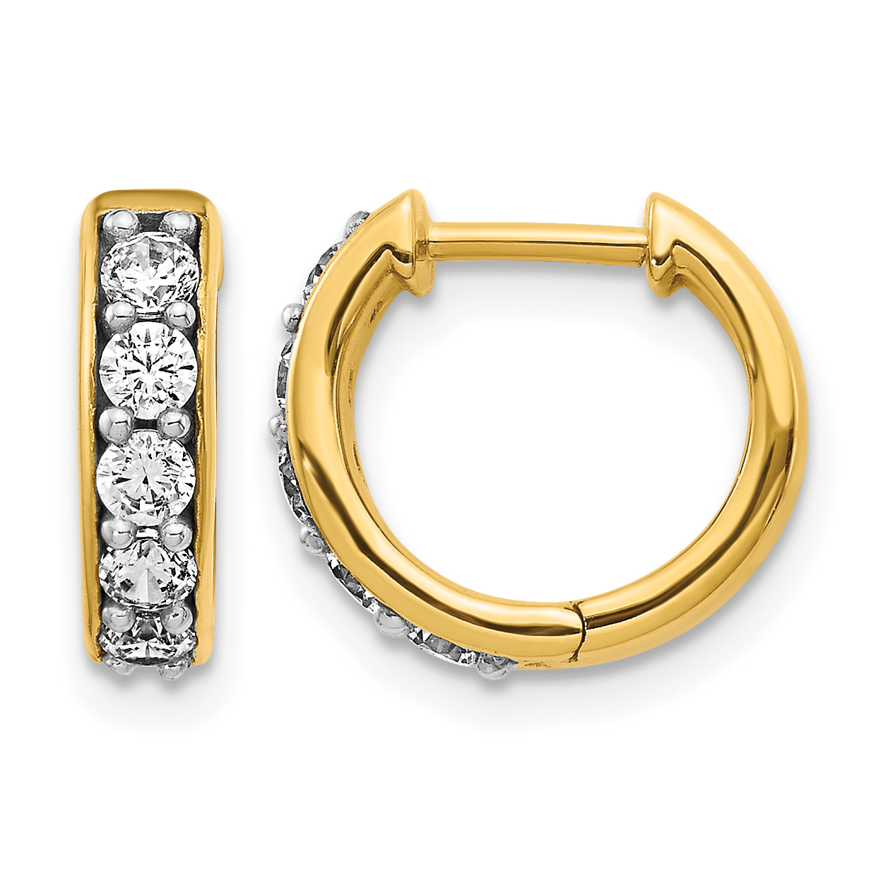 10k Diamond Hinged Hoop Earrings (EM4263-050-1YA)