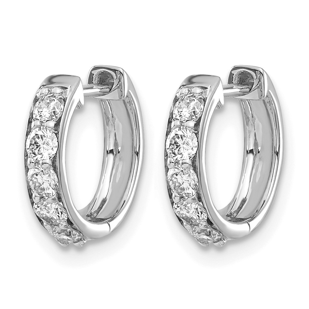 14k White Gold 1/2 carat Lab Grown Diamond VS/SI+ G+ Complete Hinged Hoop Earrings (EM4263-050-WLG)