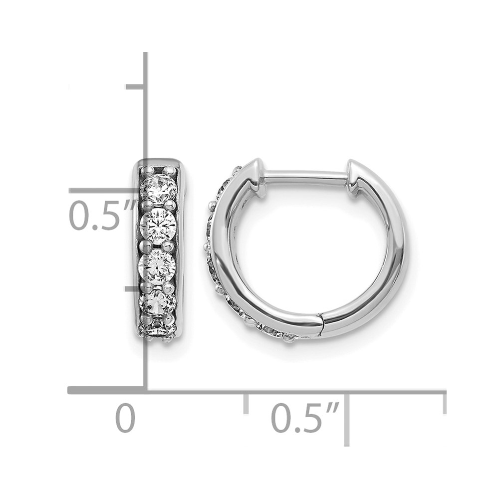 14k White Gold Diamond Hinged Hoop Earrings (EM4263-050-WA)