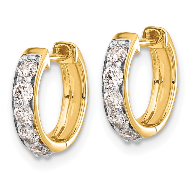 14k 1/2 carat Lab Grown Diamond VS/SI+ G+ Complete Hinged Hoop Earrings