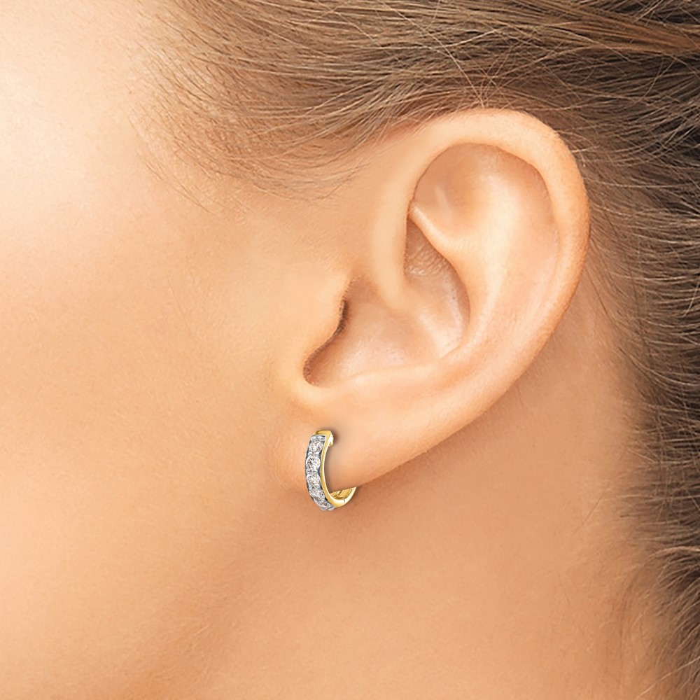 14k Diamond Hinged Hoop Earrings (EM4263-050-YA)