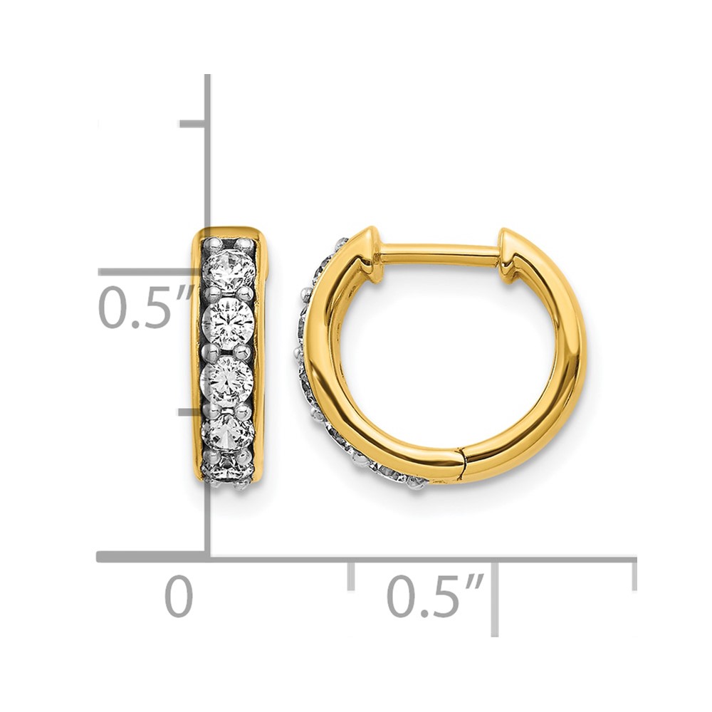 14k Diamond Hinged Hoop Earrings (EM4263-050-YA)