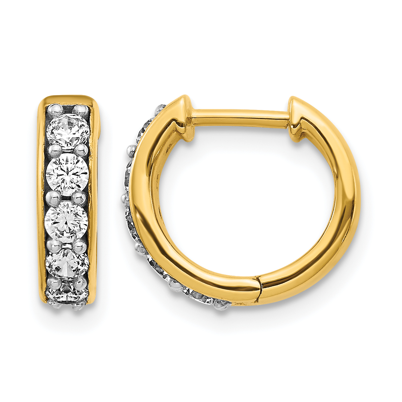 14k Diamond Hinged Hoop Earrings (EM4263-050-YA)