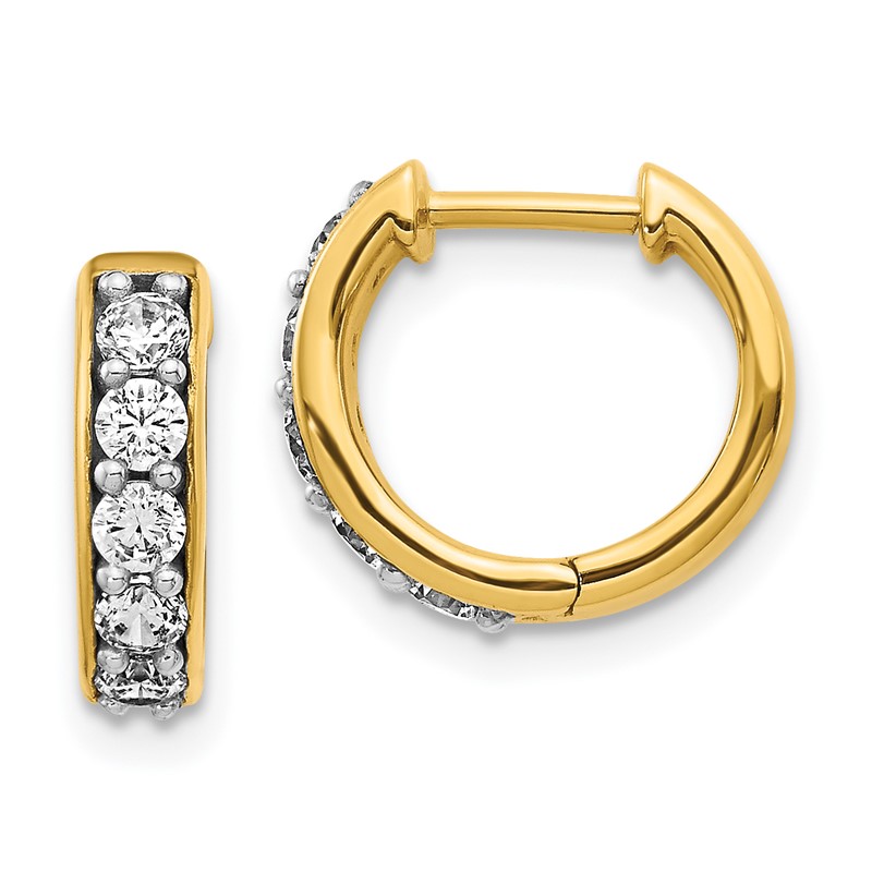 14k 1/2 carat Lab Grown Diamond VS/SI+ G+ Complete Hinged Hoop Earrings