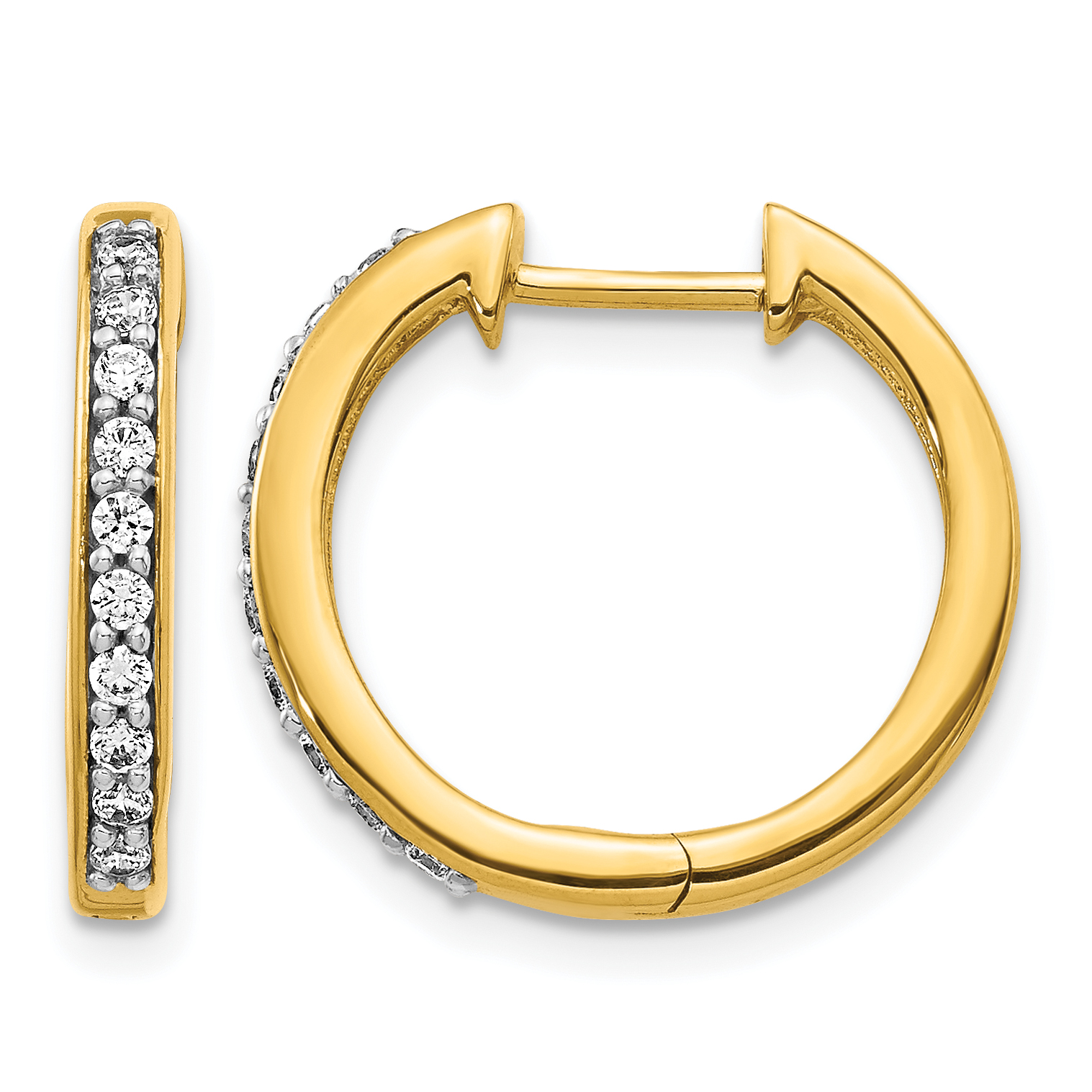 10k Diamond Hinged Hoop Earrings (EM4264-025-1YA)
