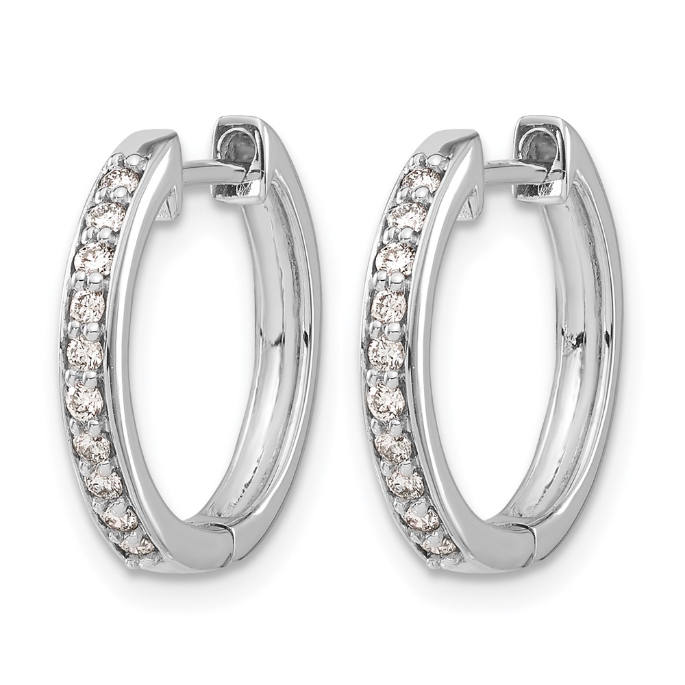 14k White Gold Diamond Hinged Hoop Earrings (EM4264-025-WA)