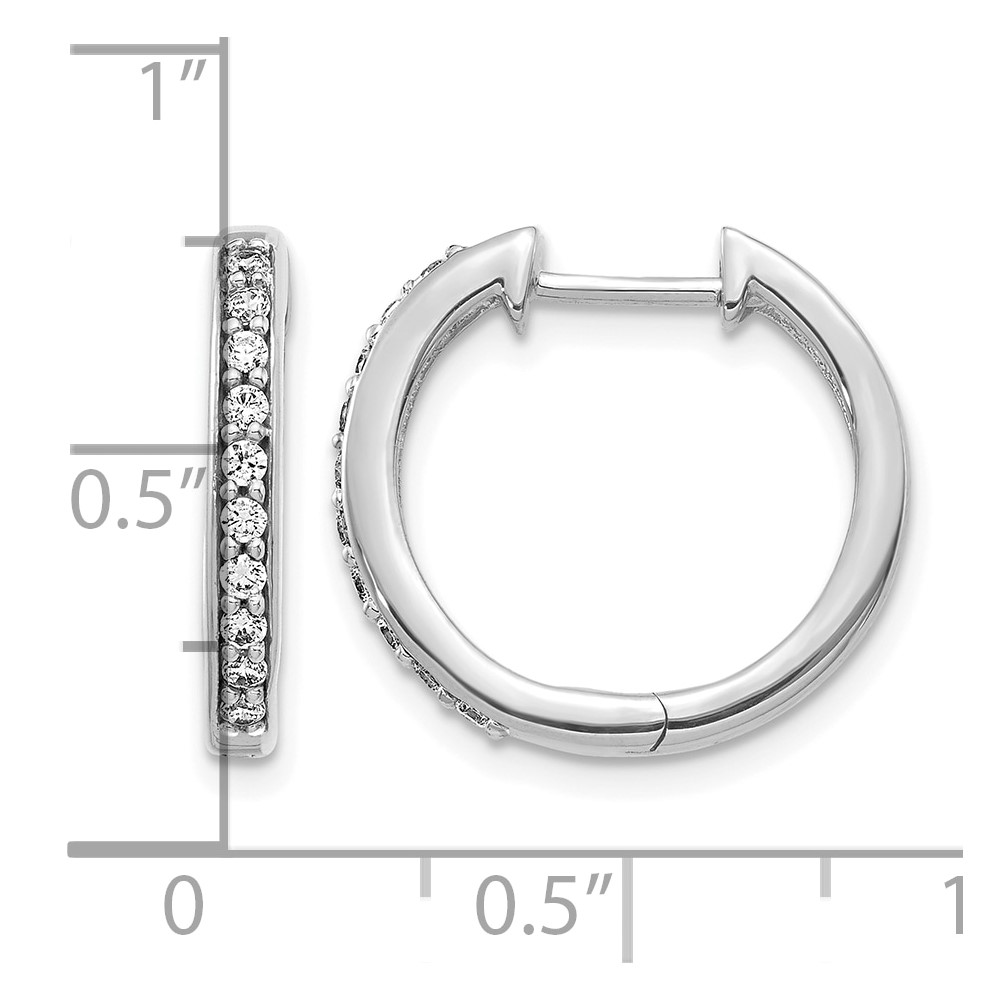 14k White Gold Diamond Hinged Hoop Earrings (EM4264-025-WA)