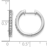 14K White Gold 0.25 Carat Lab Grown Diamond VS SI+ G+ Complete Hinged Hoop Earrings view 4
