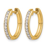 14K Yellow Gold 0.25 Carat Lab Grown Diamond VS SI+ G+ Complete Hinged Hoop Earrings view 2