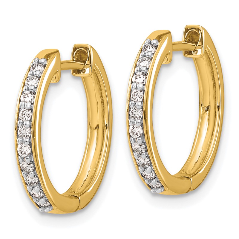 14k 1/4 carat Lab Grown Diamond VS/SI+ G+ Complete Hinged Hoop Earrings